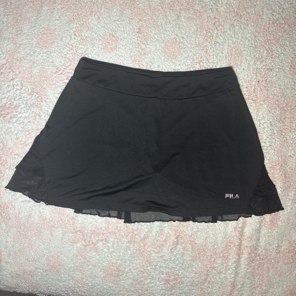 Fila Black Athletic Tennis Mid Rise Skort